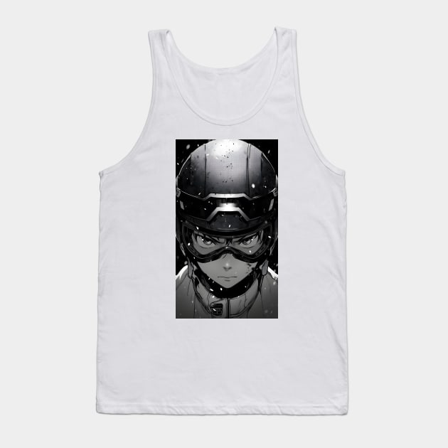 Cool Manga Art Style Boy Tank Top by ribbitpng